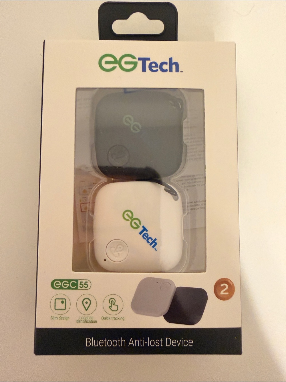 EGTech Bluetooth Anti-Lost Device - White and Black (2-Pack)